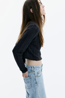 Cardigan en punto efecto trenzado - H&m фото 5