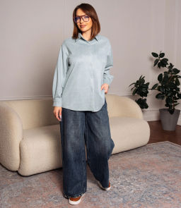 Рубашка #КТ1320, ментоловый