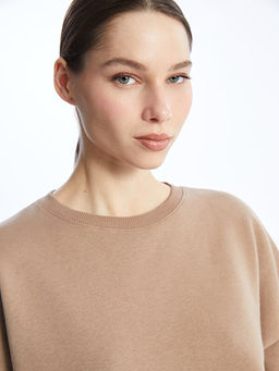Bisiklet Yaka Kad?n Kal?n Sweatshirt Tunik