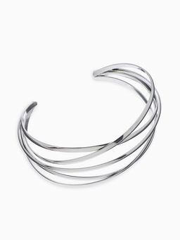 Браслет металл Афина многослойный, цвет серебро