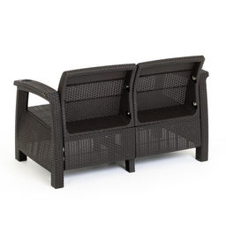 Набор садовой мебели «Ротанг», диван, 2 кресла, стол, коричневый