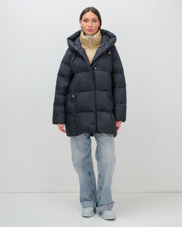 Куртка двубортная женская зимняя с капюшоном черного цвета 7736Ch Бренд: Visdeer  фото 12