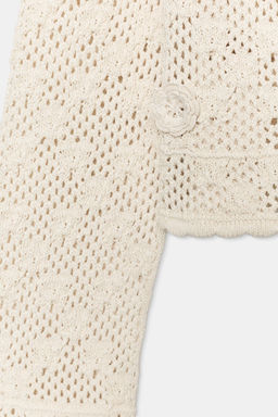 CHAQUETA PUNTO POINTELLE FLORES / Beige claro - Zara фото 8