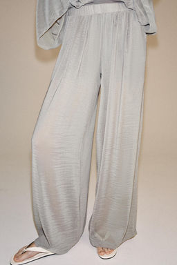 PANTAL?N PALAZZO SEMITRANSPARENTE / Gris medio - Zara фото 5