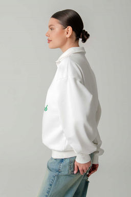 Арт. 1-5138 Свитшот женский полузамок 44-50 (4 шт) Цвет:молочный - Калинка фото 3