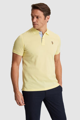 Erkek A__k Sar_ Regular Fit Polo Yaka Basic Ti__rt