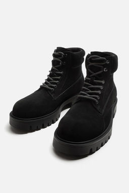 LACE-UP LEATHER BOOTS - Zara фото 16