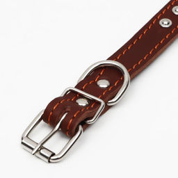 Ошейник кожаный на синтепоне украшенный, 45 х 2 см, ОШ 25-35 см, коричневый - Пижон фото 4