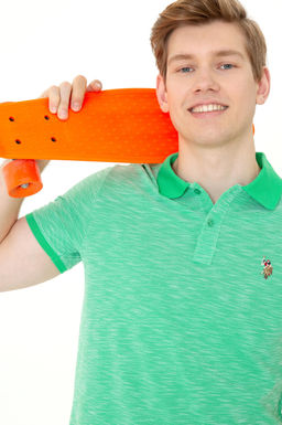 Erkek Elma Ye_ili Polo Yaka Ti__rt