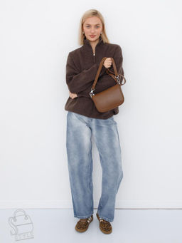 Сумка женская кожаная 1028C brown Polina&Eiterou