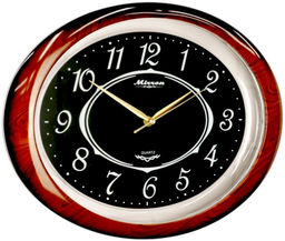 Настенные часы Mirron овальные коричневые P2267ADKBL