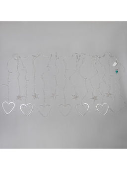 Гирлянда Бахрома 2.4?0.9 м с насадками Сердце, IP20, прозрачная нить, 186 LED, свечение белое, 8 режимов, 220 В - Luazon lighting фото 12