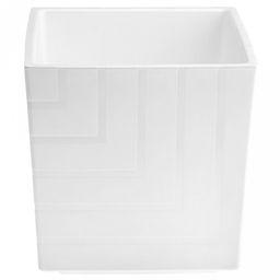 Горшок для цветов пластмассовый Квадро 13л, 25х25х25см, со вставкой, белый (Россия) - Домашняя Мода фото 2