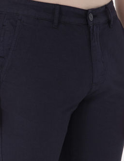 Lacivert Slim Fit Kanvas Pantolon