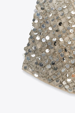 ZW COLLECTION HALTER SEQUIN TOP - Zara фото 7