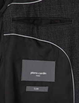 Antrasit Slim Fit Y_n Tak_m Elbise
