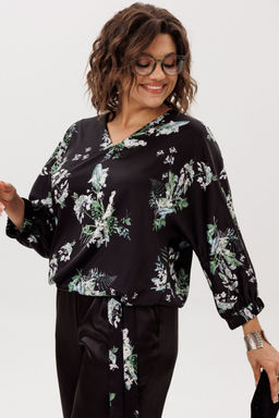 Блуза ANELLI 1662 цветы ночного сада  фото 8