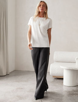 Блузка Vilatte D29.276 сатин белый  фото 5