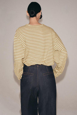 CAMISETA ALGOD?N Y LINO RAYAS / Rosa pastel - Zara фото 15
