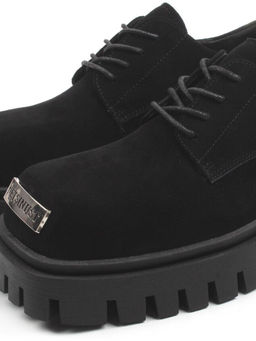 03-23120-6 BLACK Полуботинки демисезонные женские (натуральная замша)