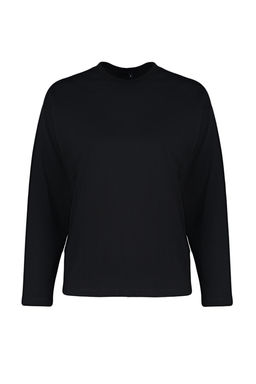 TRENDYOLMILLA Beyaz %100 Pamuk Basic Bisiklet Yaka Uzun Kol Regular Fit Orme T-Shirt TWOAW24TS00013 фото 6