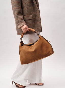 Замшевая сумка Andrea DBR 31374 светло-коричневый  фото 6