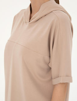 Bej Regular Fit Modal Kuma_ Sweatshirt