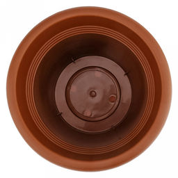 Кашпо для цветов пластмассовое Классика 2л, д18см, h15см, с поддоном, полипропилен, терракотовый (Россия) - Домашняя мода фото 3