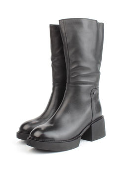 02-FI908-1M BLACK Сапоги зимние женские (натуральная кожа, натуральный мех)