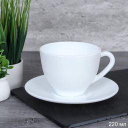 Чайная пара 2 предмета 250 мл ПАРА белый GB220 (WHITE ) (уп 8)