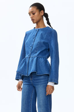 Collarless peplum jacket - H&m фото 3