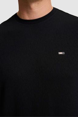 Erkek Siyah Comfort Fit Bisiklet Yaka Ti__rt