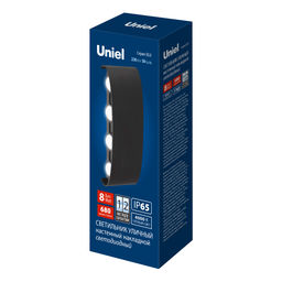 ULU-P20B-8W/4000K IP65 BLACK Светильник светодиодный уличный. Архитектурный накладной. Белый свет (4000K). Корпус черный. TM Uniel