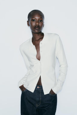 PLAIN KNIT CARDIGAN - Zara фото 2