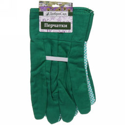 Цена за 12 шт. Перчатки полиэстер с полиуретановой точкой "Грин" 9 р-р ДоброСад
