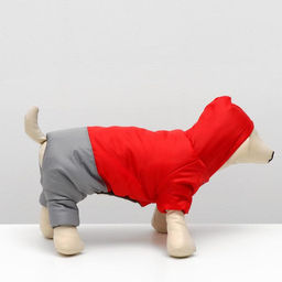 Комбинезон зимний для животных Дуэт, 2XL (ДС 34-36, ОШ 34-36, ОГ 44-48 см), красно-серый - Simaland фото 2