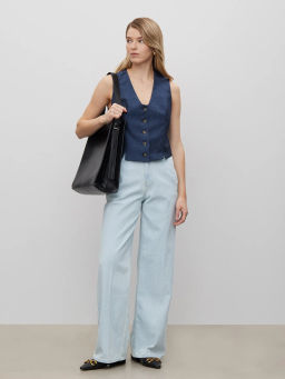 ЕМКА / Джинсы широкие из плотного хлопка - Emka фото 2