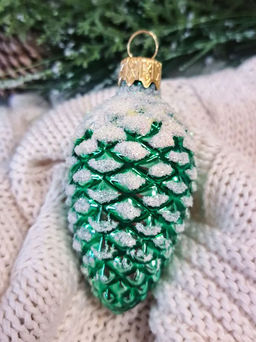 (цена за 3 шт) Елочное украшение Шишка в снегу Ф2-90/31