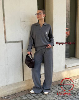 Костюм (свитер поло и брюки палаццо) из кашемира - Bruno фото 2