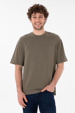 Erkek Comfort Fit Bisiklet Yaka Vizon Ti__rt Sepette S_rpriz _ndirim