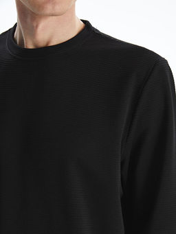 Bisiklet Yaka Uzun Kollu Erkek Sweatshirt