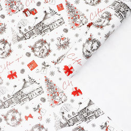 Цена за 10 шт. Бумага упаковочная глянцевая Новогодний шик, 70 х 100 см