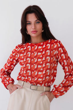 Блуза прямого силуэта с вырезом лодочка - Martichelli фото 6