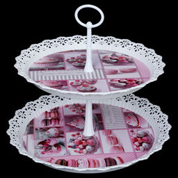 Ваза для фруктов 2-х ярусная 30+25 см/ 60130 /уп 48/ (1) - ГалеонТрейд фото 4