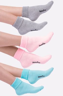 Однотонные махровые носки 3 пары Happyfox