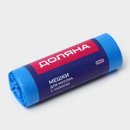 Мешки для мусора с ушками Доляна Стандарт, 60 л, 9 мкм, 5674,5 см, ПНД, 20 шт, синие