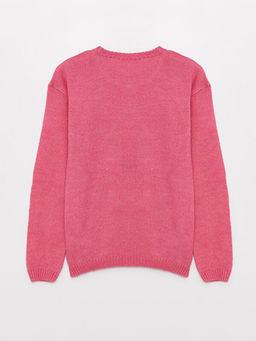 Bisiklet Yaka Desenli Uzun Kollu K?z ?ocuk Triko Kazak - Waikiki фото 2