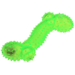 Пэт тойс (Pet toys) Игрушка для собаки Косточка-волна массажная 14,5х7см h3,8см, ПВХ, с пищалкой, светящаяся, на картоне, прозрачная, цвета в ассортименте: синий, розовый, зеленый, желтый (Китай)