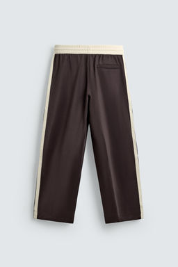 PANTAL?N JOGGER WIDE FIT BANDAS / Granate oscuro - Zara фото 7