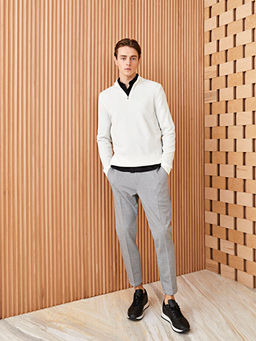 Dik Yaka Uzun Kollu Erkek Triko Kazak